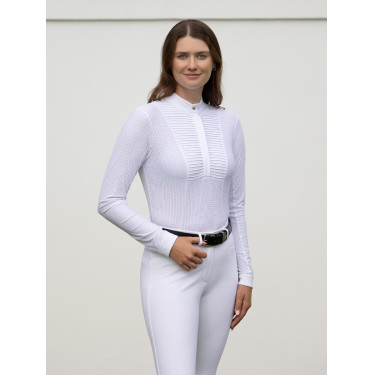 Polo de concurso LeMieux de manga larga Arielle para mujer Blanco
