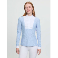 Polo de concurso LeMieux de manga larga Arielle para mujer Niebla Azul
