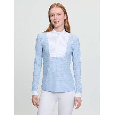 Polo de concurso LeMieux de manga larga Arielle para mujer Niebla Azul