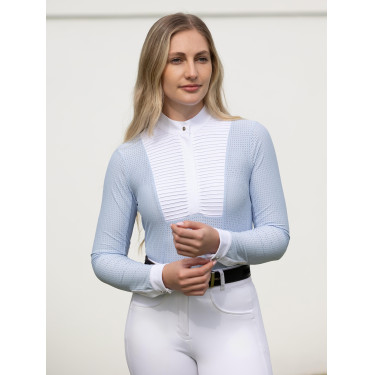 Polo de concurso LeMieux de manga larga Arielle para mujer Niebla Azul