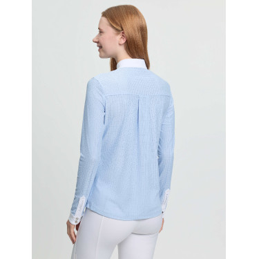 Polo de concurso LeMieux de manga larga Arielle para mujer Niebla Azul