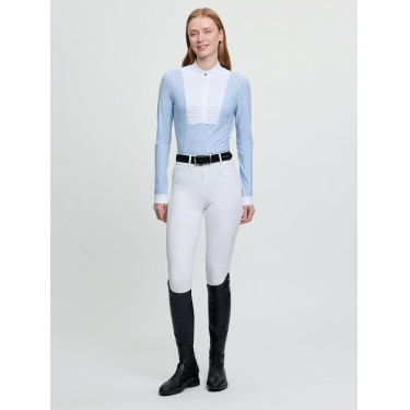 Polo de concurso LeMieux de manga larga Arielle para mujer Niebla Azul