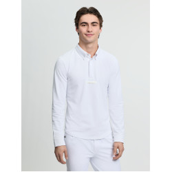 Polo de concurso LeMieux de manga larga para hombre Blanco