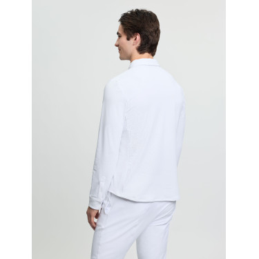 Polo de concurso LeMieux de manga larga para hombre Blanco