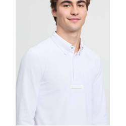 Polo de concurso LeMieux de manga larga para hombre Blanco