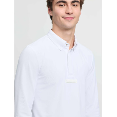 Polo de concurso LeMieux de manga larga para hombre Blanco