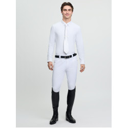 Polo de concurso LeMieux de manga larga para hombre Blanco