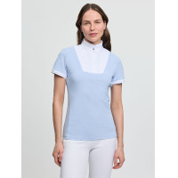Polo de concurso LeMieux plisado de manga corta Sophia para mujer Niebla Azul Polo de concurso LeMieux plisado de manga corta Sophia para mujer Niebla Azul
