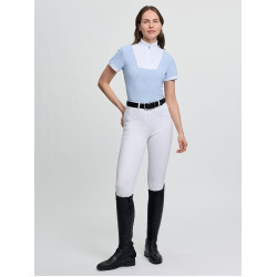 Polo de concurso LeMieux plisado de manga corta Sophia para mujer Niebla Azul Polo de concurso LeMieux plisado de manga corta Sophia para mujer Niebla Azul