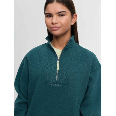 Sudadera con cremallera en el cuello LeMieux Young Rider Vianne Selva Verde