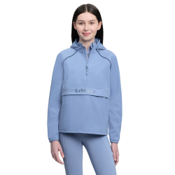 Chaqueta impermeable LeMieux Young Rider con cremallera de tres cuartos Paige Azul empolvado