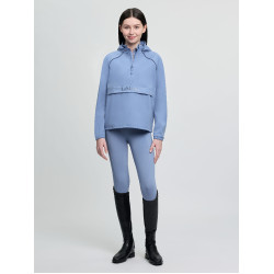 Chaqueta impermeable LeMieux Young Rider con cremallera de tres cuartos Paige Azul empolvado