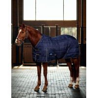 Manta de box Weatherbeeta ComFiTec PP Channel 220 g con cuello desmontable Azul marino / carbón de leña
