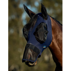 Máscara antimoscas WeatherBeeta ComFiTec Luxe Stretch con orejas y hocico marine, contrastes noirs Azul
