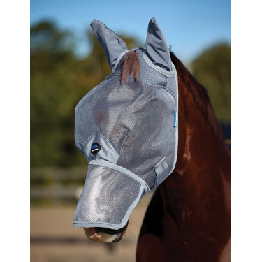 Máscara antimoscas Weatherbeeta ComFiTec de malla duradera con orejas y nariz Gris Máscara antimoscas Weatherbeeta ComFiTec de malla duradera con orejas y nariz Gris
