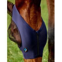 Máscara anti-moscas WeatherBeeta ComFiTec Deluxe Stretch con orejas Negro cobalto