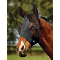Máscara anti-moscas WeatherBeeta ComFiTec Deluxe Stretch con orejas Negro / negro