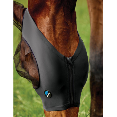Máscara anti-moscas WeatherBeeta ComFiTec Deluxe Stretch con orejas Negro / negro