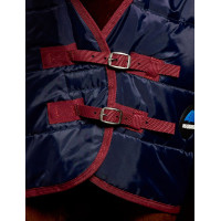 Manta de cuadra Weatherbeeta ComFiTec 210D Channel Quilt 220 g con cuello combinado Azúl marino / burdeos Manta de cuadra Weatherbeeta ComFiTec 210D Channel Quilt 220 g con cuello combinado Azúl marino / burdeos