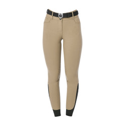Pantalón de equitación para mujer Equestro con grip en las rodillas de tiro alto Incienso Beige Pantalón de equitación para mujer Equestro con grip en las rodillas de tiro alto Incienso Beige