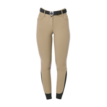 Pantalón de equitación para mujer Equestro con grip en las rodillas de tiro alto Incienso Beige Pantalón de equitación para mujer Equestro con grip en las rodillas de tiro alto Incienso Beige