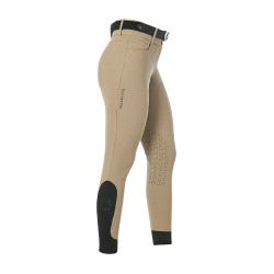 Pantalón de equitación para mujer Equestro con grip en las rodillas de tiro alto Incienso Beige Pantalón de equitación para mujer Equestro con grip en las rodillas de tiro alto Incienso Beige