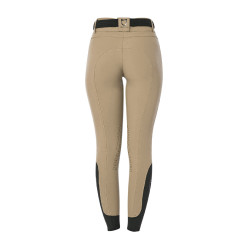 Pantalón de equitación para mujer Equestro con grip en las rodillas de tiro alto Incienso Beige Pantalón de equitación para mujer Equestro con grip en las rodillas de tiro alto Incienso Beige