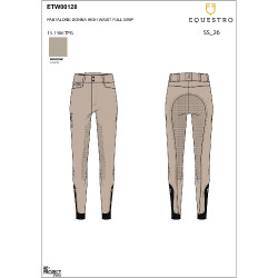 Pantalón de talle alto con grip integral para mujer Equestro Oxford tostado Rosa