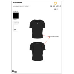 Camiseta técnica de entrenamiento para mujer corte slim Equestro Negro