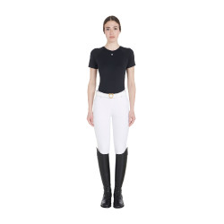Camiseta técnica de entrenamiento para mujer corte slim Equestro Negro