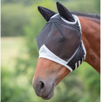 Máscara anti moscas con orejas Shires Negro