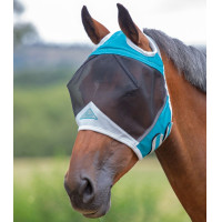 Máscara anti moscas con hueco para orejas Shires Azúl cerceta Máscara anti moscas con hueco para orejas Shires Azúl cerceta