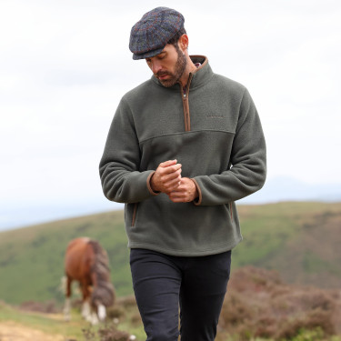Forro polar con media cremallera Core para hombre Shires Aubrion Verde