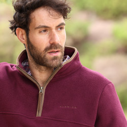 Forro polar con media cremallera Core para hombre Shires Aubrion Burdeos
