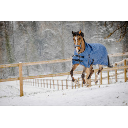 Manta Equithème - TYREX Aisance 1200D - Cuello Alto Azul cobalto