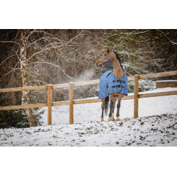 Manta Equithème - TYREX Aisance 1200D - Cuello Alto Azul cobalto