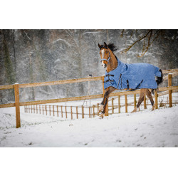 Manta Equithème - TYREX Aisance 1200D - Cuello Alto Azul cobalto