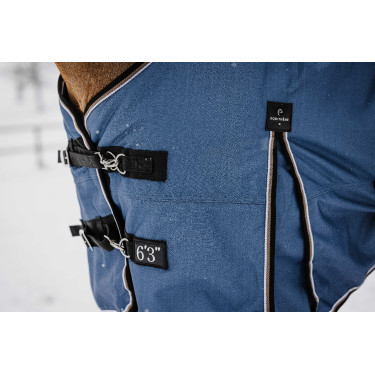 Manta Equithème - TYREX Aisance 1200D - Cuello Alto Azul cobalto