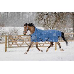 Manta Equithème - TYREX Aisance 1200D - Cuello Alto Azul cobalto