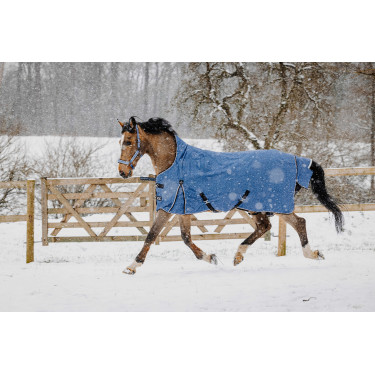 Manta Equithème - TYREX Aisance 1200D - Cuello Alto Azul cobalto