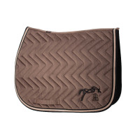 Manta de silla Pénélope de terciopelo Taupe / negro Marr&amp;amp;amp;oacute;n