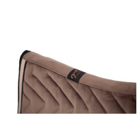Manta de silla Pénélope de terciopelo Taupe / negro Marr&amp;amp;amp;oacute;n