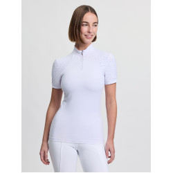 Polo de concurso LeMieux de manga corta Brilliance Verity para mujer Blanco Polo de concurso LeMieux de manga corta Brilliance Verity para mujer Blanco