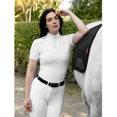 Polo de concurso LeMieux de manga corta Brilliance Verity para mujer Blanco Polo de concurso LeMieux de manga corta Brilliance Verity para mujer Blanco