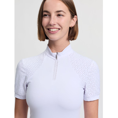 Polo de concurso LeMieux de manga corta Brilliance Verity para mujer Blanco Polo de concurso LeMieux de manga corta Brilliance Verity para mujer Blanco