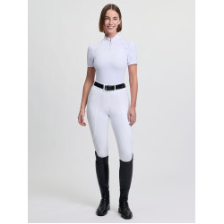 Polo de concurso LeMieux de manga corta Brilliance Verity para mujer Blanco Polo de concurso LeMieux de manga corta Brilliance Verity para mujer Blanco