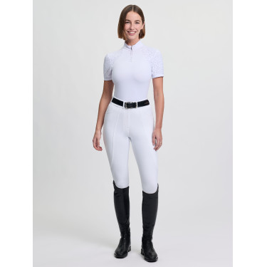 Polo de concurso LeMieux de manga corta Brilliance Verity para mujer Blanco Polo de concurso LeMieux de manga corta Brilliance Verity para mujer Blanco