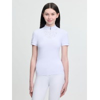 Polo de concurso de manga corta Young Rider LeMieux Brilliance Livvy Blanco