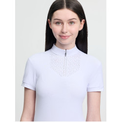 Polo de concurso de manga corta Young Rider LeMieux Brilliance Livvy Blanco Polo de concurso de manga corta Young Rider LeMieux Brilliance Livvy Blanco