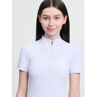 Polo de concurso de manga corta Young Rider LeMieux Brilliance Livvy Blanco Polo de concurso de manga corta Young Rider LeMieux Brilliance Livvy Blanco